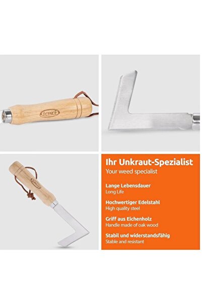 OMS Unelta de gradinarit pentru buruieni, inox si lemn ,23x 7.5 cm