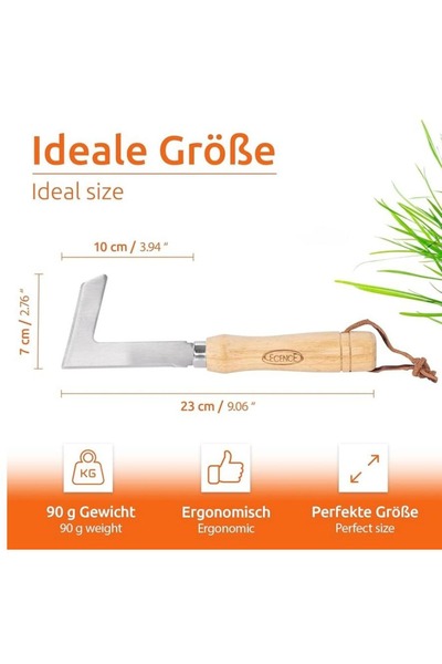 OMS Unelta de gradinarit pentru buruieni, inox si lemn ,23x 7.5 cm