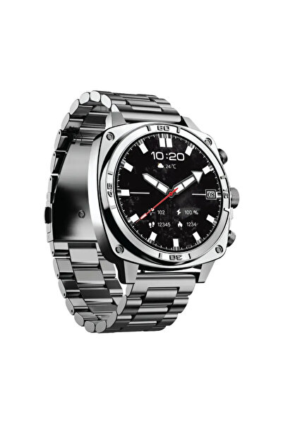 porodo Chrono Steel Smart Watch – AMOLED 466x466 |Heart Rate SpO2 Sleep Analy...