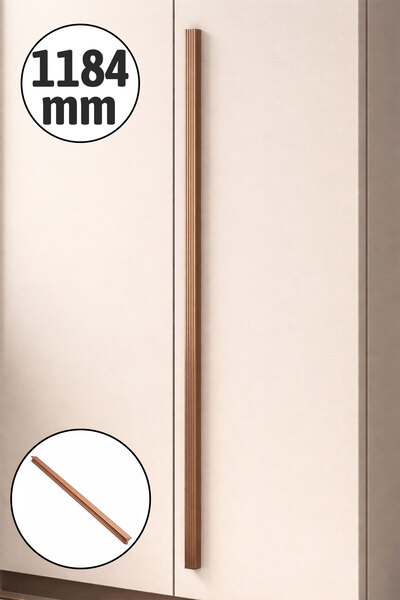 Badem10 Mâner lung pentru sertar FOÇA, bronz, 1184 mm, mâner metalic pentru d...