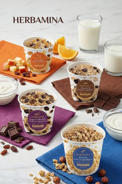 Herbamina 8'li Karışık Granola ve Müsli