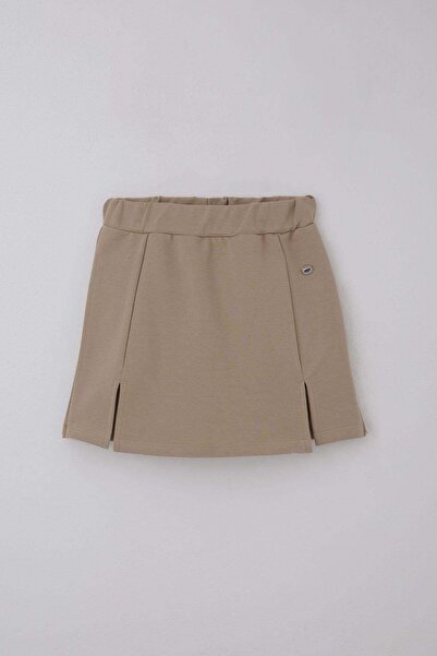 Breeze Коротка спідниця для дівчинки з емблемою та розрізом, 9-14 років, бежева