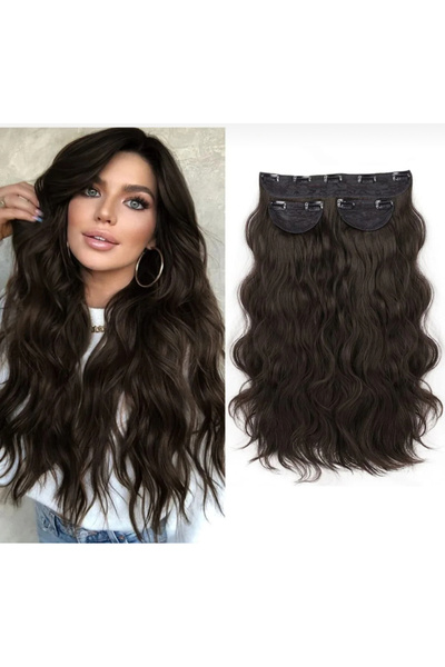 Makromehome Koyu kumral Afro Dalgalı Yarım Ay 70cm-190gr.