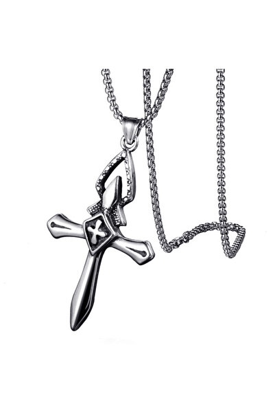 EFAYN.RO Lant cu pandantiv cruce, model holy cross, M5 stil american, unisex,...