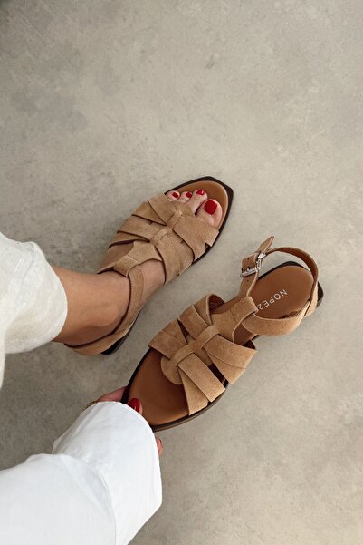 nope21shoess Texas Nude Genuine Leather Sandals