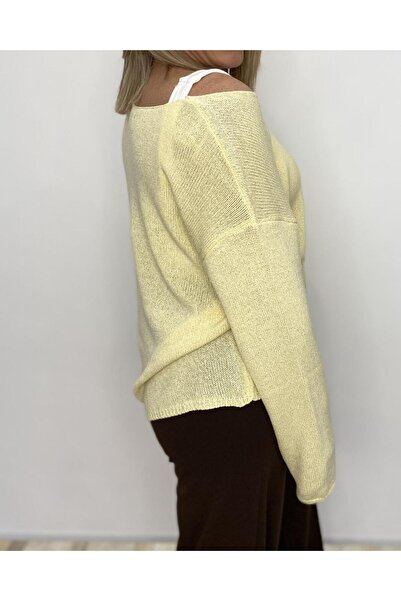 Dilvin Kadın Oval Yaka Dökümlü Triko