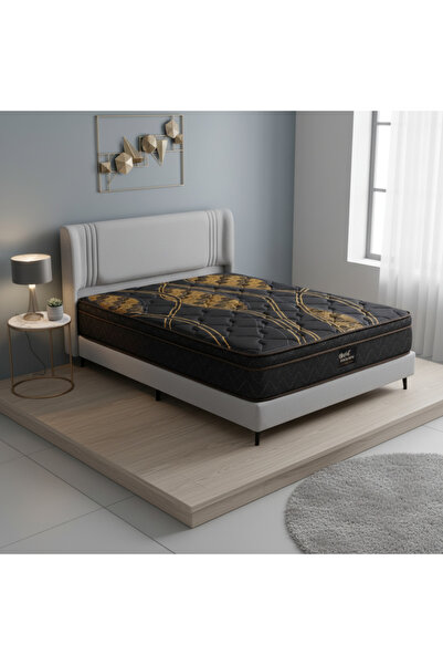 BedBoss سرير تنجيد قماش رمادي فيكتوريا خشب متين