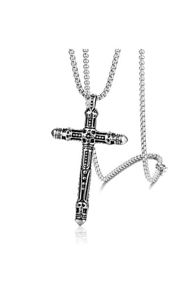 EFAYN.RO Lant cu pandantiv cruce, model holy cross, M4 stil aztec, unisex, ar...