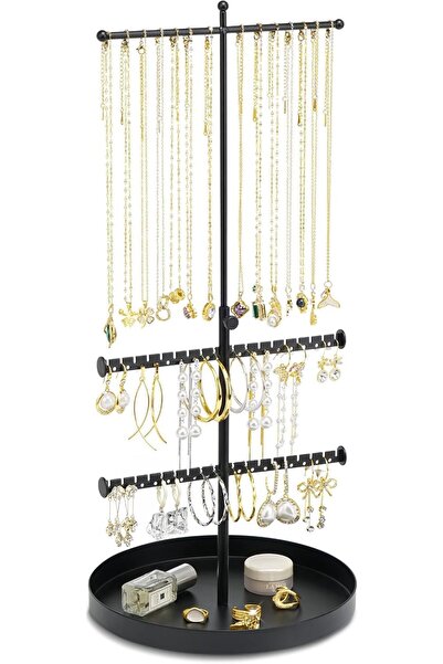 Arabest Jewelry Organizer Stand Earring Necklace Holder Jewelry Rack Tower wi...