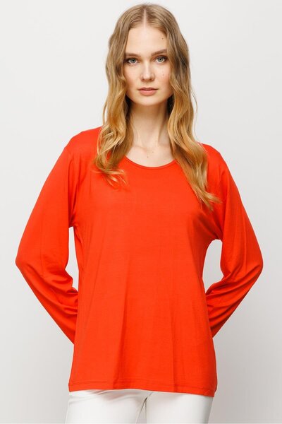Desen Minimalist Oversize Long Sleeve Round Neck Women's Blouse - Casual Wear
