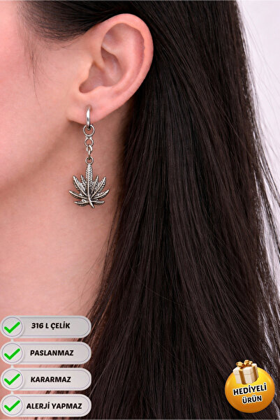 Piercing Market Steel & Silver Steel Special Design Dangle Gift Leaf Double E...