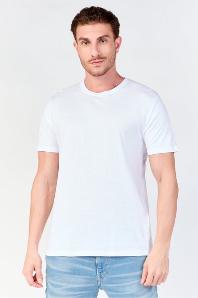 Brave Soul Men Crew Neck Short Sleeve Plain T-Shirt, White