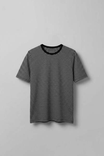 ablukaonline Muška osnovna majica na pruge regularnog kroja, crna