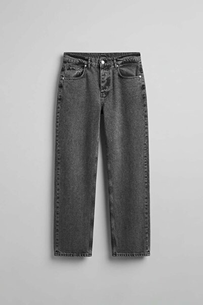 ablukaonline Men's Baggy Fit Basic Jean Trousers Gray