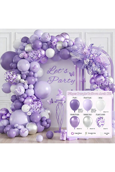 Golivn 118pcs Purple Balloons Garland Arch Kit Confetti Latex balloons Birthd...