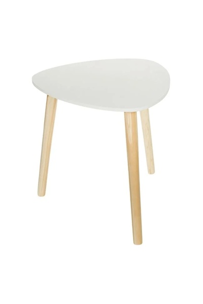 ELITECOMMERCEMARKET White Triangular Side Table 48x48x46cm