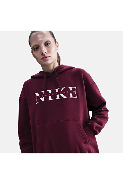 Nike Αθλητικά Ενδύματα Γυναικεία Φλις Φούτερ με Κουκούλα Φοίνιξ