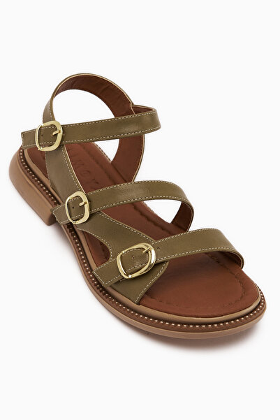 Limoya Myra Green Double Strap Women's Sandals