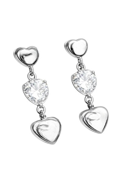 staınless steel Tarnish Resistant Stainless Steel Stone Heart Dangle Earrings...