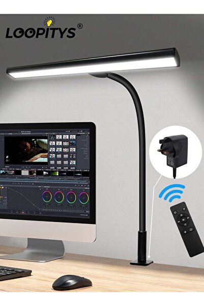 LOOPITYS Desk Lamp with Clamp, 3 Color Modes, Flexible Gooseneck Clamp Light,...