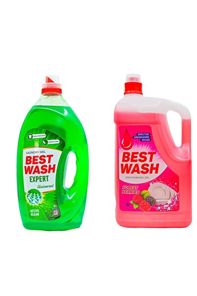 BESTWASH Pachet Detergent Gel Universal 6L+Detergent Vase Gel Forest Berries 5L