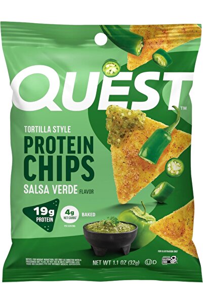 Quest رقائق تورتيلا البروتينية بنكهة السالسا الخضراء، 19 جرام بروتين، 4 جرام ...