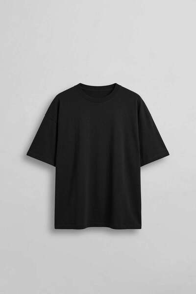 ablukaonline Muška oversize osnovna majica od 100% pamuka, crna