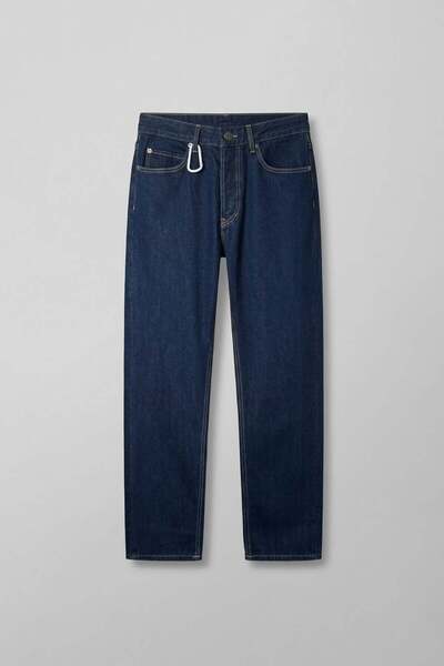 ablukaonline Ανδρικό τζιν παντελόνι σε άνετη ίσια γραμμή με ραφές σε αντίθεση...