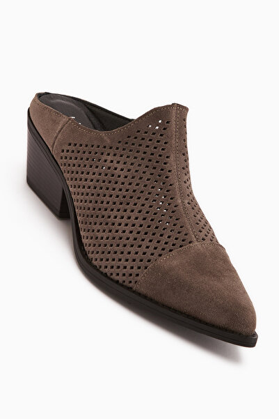 Limoya Lamai Genuine Leather Mink Closed-Front Heeled Women's Slippers