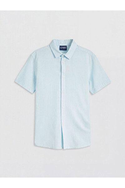 LC Waikiki Blue Short Sleeve Boys Shirt