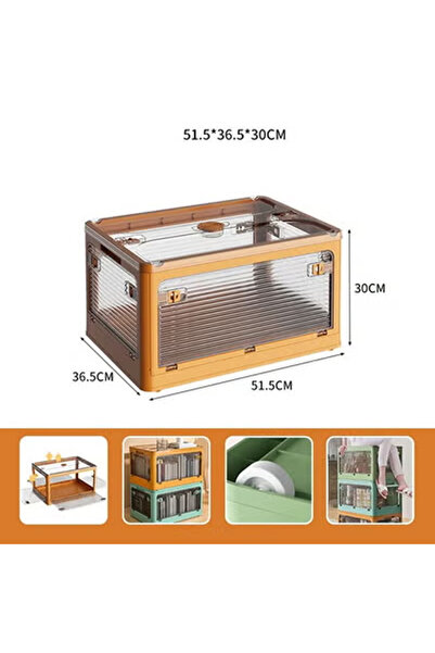 KEKE صندوق تخزين شفاف قابل للطي متعدد الاستخدامات للكتب والأغراض المنزلية 51....