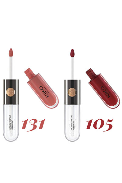 Kiko ميلانو دبل تاتش لونديت ليبستيك سائل 6 مل – درجات 105 و131 وردي طبيعي شاي...