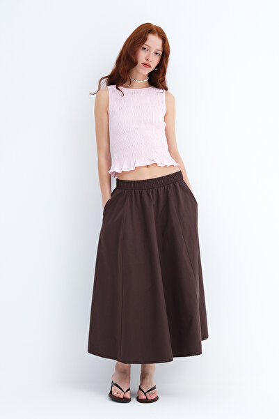 Addax Long Skirt with Elastic Waist E13751-L3