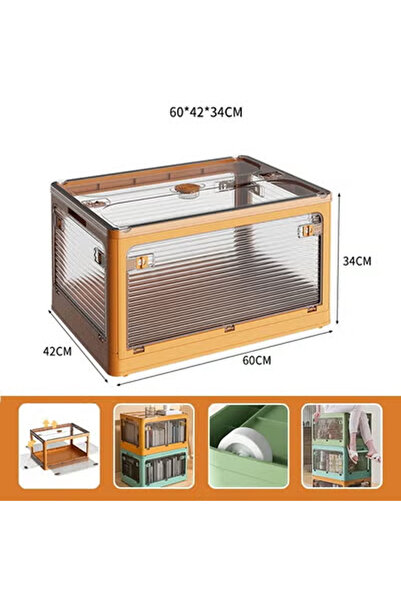 KEKE صندوق تخزين شفاف قابل للطي متعدد الاستخدامات للكتب والأغراض المنزلية 60 ...