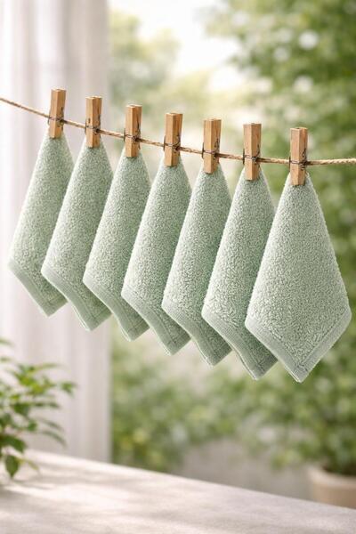 TEXTİLES MAGİC LAMP 7'li Yeşil Çok Amaçlı Bambu Mini Havlu Seti - Bebek, Mutf...