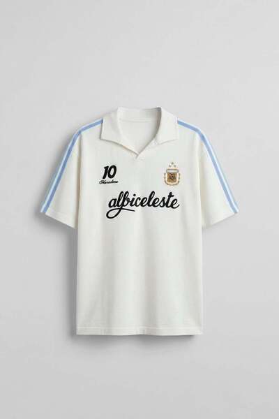 ablukaonline Men's Regular Fit Argentina Embroidered Polo Collar Jersey T-Shi...