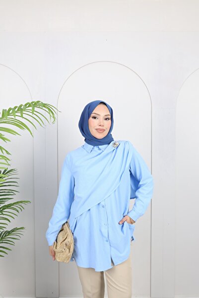 Nergis Neva Butik تونيك مودال مع شال وبروش