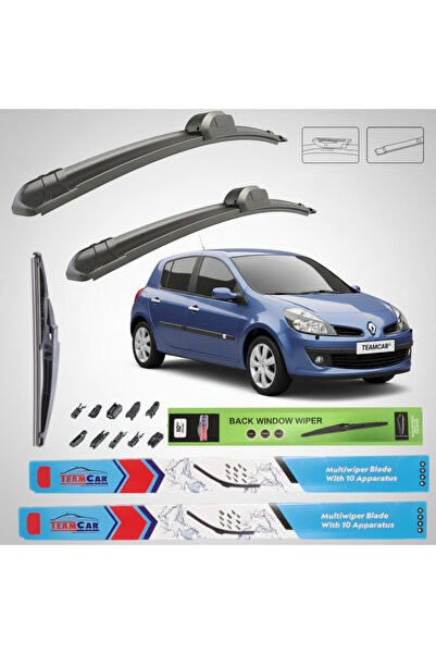 TEAMCAR Renault Clio III (2005-2007) Πλήρες Σετ Υαλοκαθαριστήρων