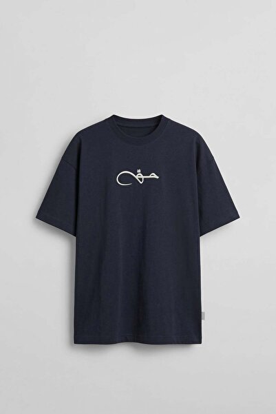 ablukaonline Men's Oversize Embroidered Carpet Patterned Back Printed T-Shirt...