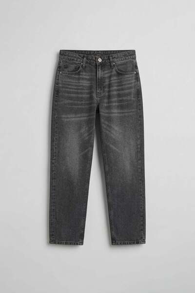 ablukaonline Ανδρικό παντελόνι τζιν Boyfriend που πλένεται, σε ανθρακί