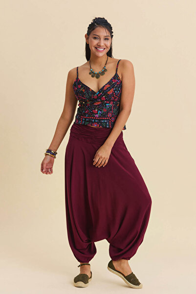 Los banditos Pantaloni Shalwar cu talie elastică