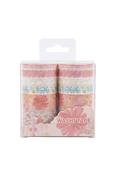 Şehir Online Mağazacılık 10'lu Pembe Çiçek ve Pastel Renkler Washi Tape Seti ...