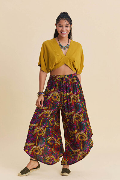 Los banditos Pantaloni cu picior largi, cu detaliu elastic în talie pe picior