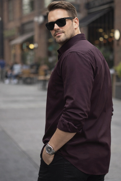 Varetta Cămașă pentru bărbați, mărime mare, cu mânecă lungă, din bumbac satin...