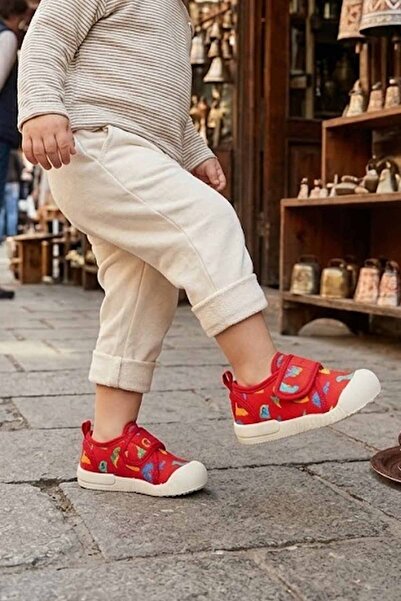 Vicco Crvene platnene dečije cipele - čičak, mekani đon, svakodnevne sportske...