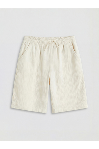 LC Waikiki NEVAVM Farkıyla LCW Kids Pantaloni scurți din muselină pentru băie...