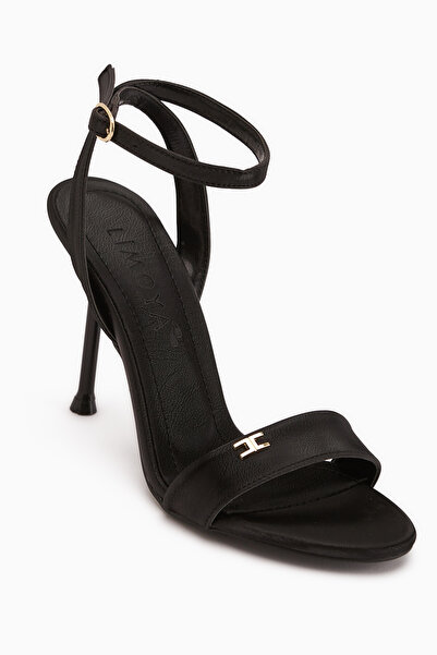 Limoya Jamila Black Ankle Strap Thin Heeled Women's Shoes