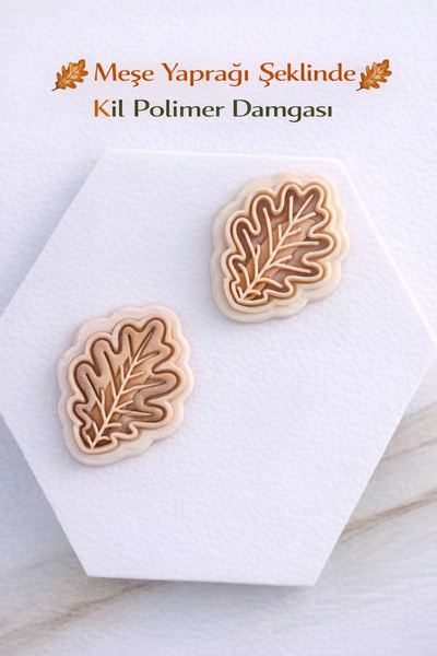 Muhcu Home 🍂   Oak Leaf Shaped Clay Polymer Stamp 🍂   Kilde Natural and Ele...
