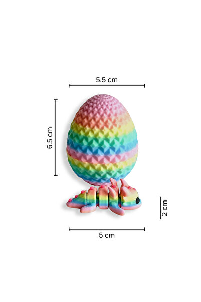 DUBAI 3D PRINTING 3D Printed Dragon Egg Toy – Twist Open Surprise Egg with Baby Dragon Inside (Sprinkles - Rainbow)