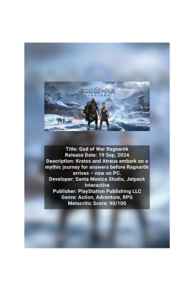 OEM God of War Ragnarök Infographic Poster, PS5 Game, Detailed Design, Premiu...